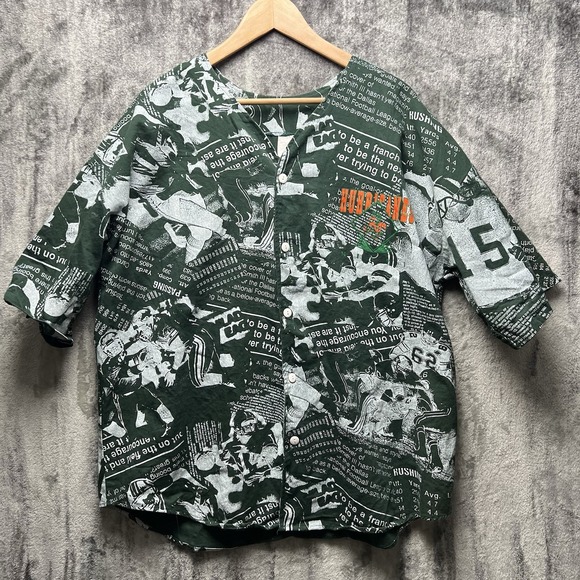 Vintage Miami Hurricanes Baseball Jersey AOP Size XL All Over Print Made USA